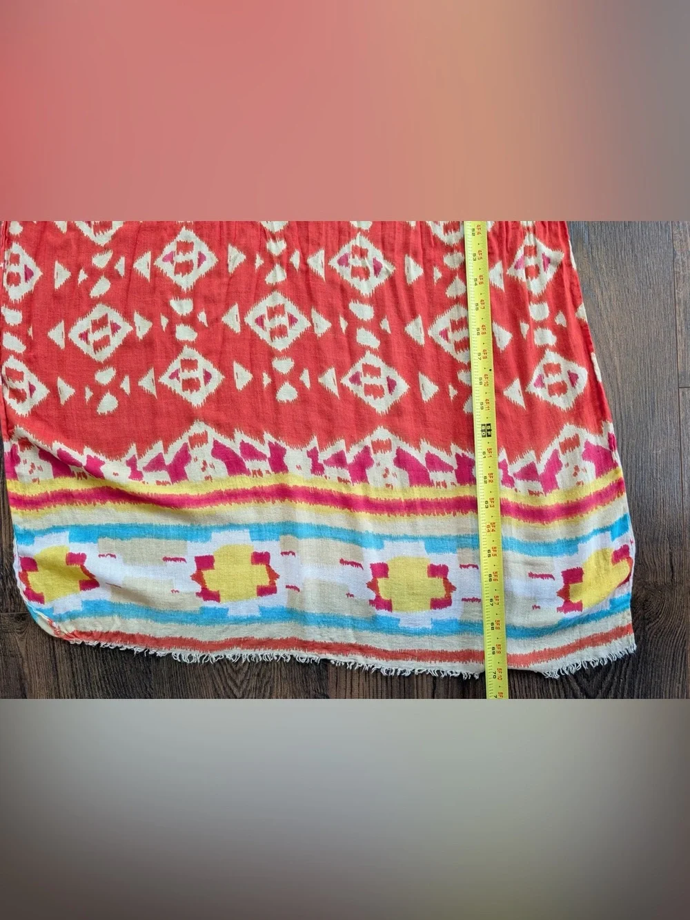 World Market Women’s IKAT Sheer Oversized Scarf in a Vibrant Multicolor Pattern